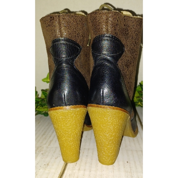 Sam Edelman Tara Brown/Black Leather shearling Ankle boots - Picture 8 of 16